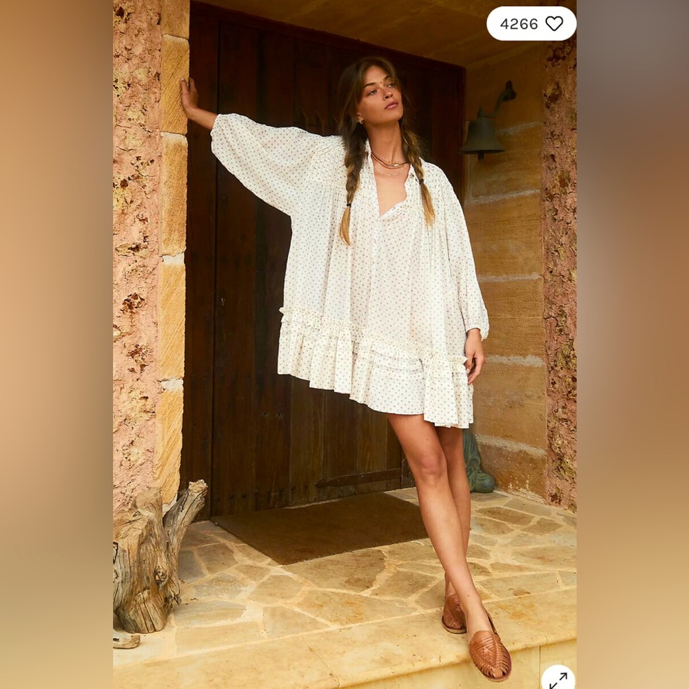 LTD TIME PRICS Free People | Full Swing Button Down Tiered Mini Dress *Read